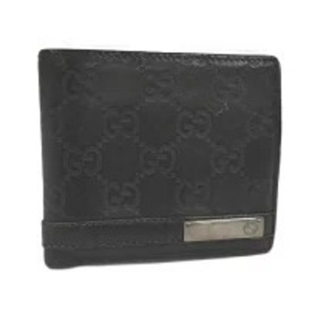Gucci Bi fold Wallet Gucci Guccissima Leather Black